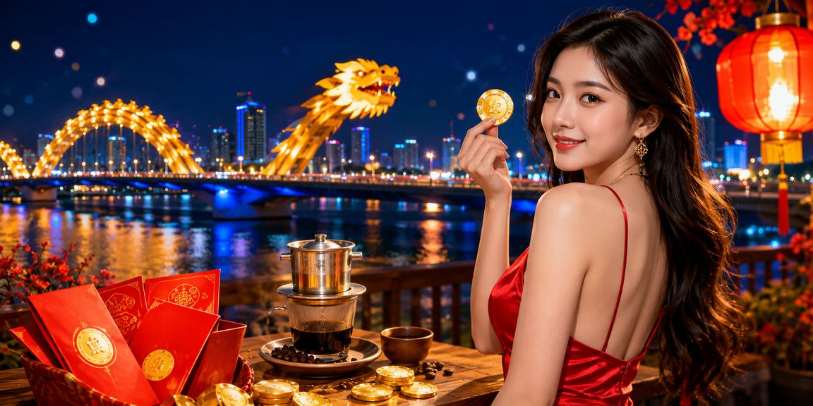 Giao diện hỗ trợ khách hàng 1301 tại Đà Nẵng với cà phê và phong bì đỏ may mắn
